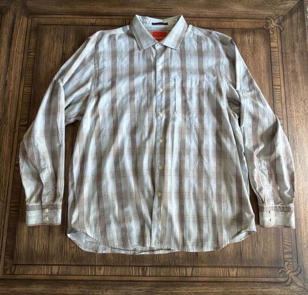 Tommy Bahama Long Sleeve Plaid Button Down Shirt